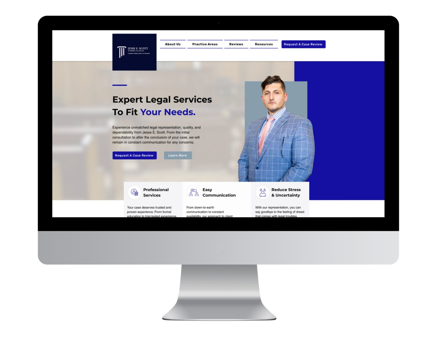 Jesse Scott Law website mockup